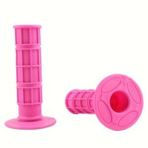 Paire de poignées caoutchouc moto coloris Rose