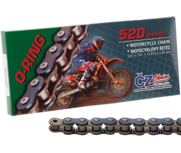 CHAINE RENFORCEE ENDURO CHROME 120 MAILLONS CZ 520 O-RING