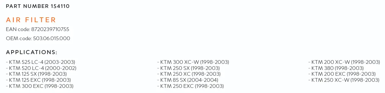 Filtre à air TWIN AIR - KTM 1998 - 2003 – Image 5