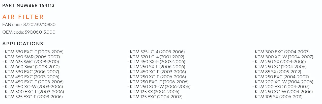 Filtre à air TWIN AIR - KTM 2004 - 2007 – Image 4